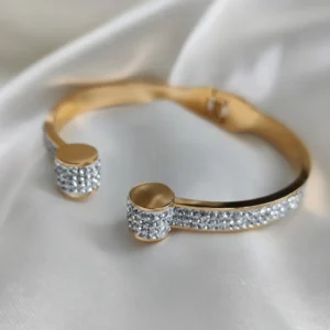 Aumbay Gold-Tone Stainless Steel Cuff Bracelet – Elegant Slip-On Design