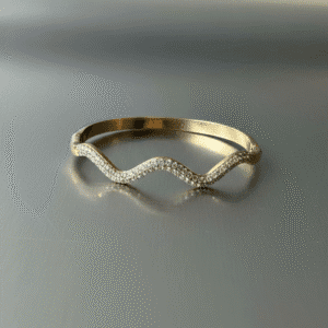 Tidal Grace Diamond Wave Bracelet – Anti-Tarnish, Waterproof Elegance