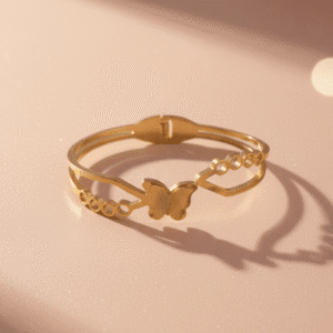 Golden Butterfly Openwork Bangle – Nature’s Elegance