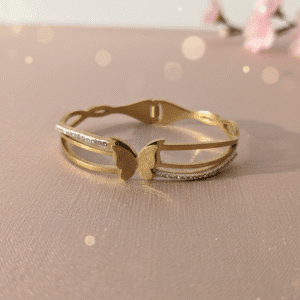 Golden Butterfly Dual Band Bangle – Contemporary Charm
