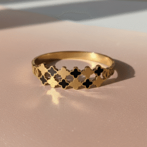 Lumine 18k Gold-Plated Cuff Bracelet –  Black Inlay