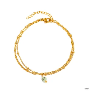 Double Chain Bracelet with Pearl Drop