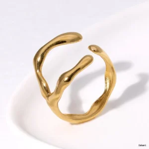 Abstract Sculptural Adjustable Ring 18K Gold Plated