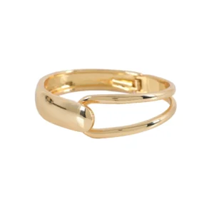 Split Link Gold Bangle – Sleek Modern Minimalism