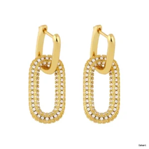 Crystal Pavé Chain Link Hoop Earrings