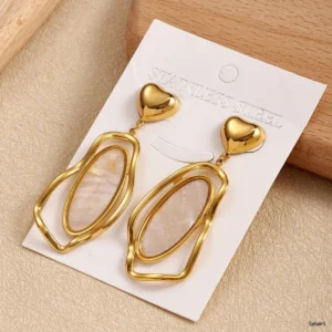 Modern Minimalist Heart Drop Earrings