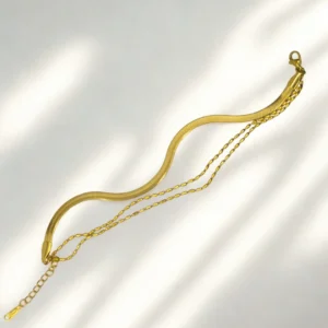 Layered Chain Gold Bracelet – Modern Multi-Strand Chic