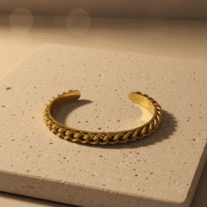 Classic Curb Chain Gold Cuff – Urban Chic Open Bangle