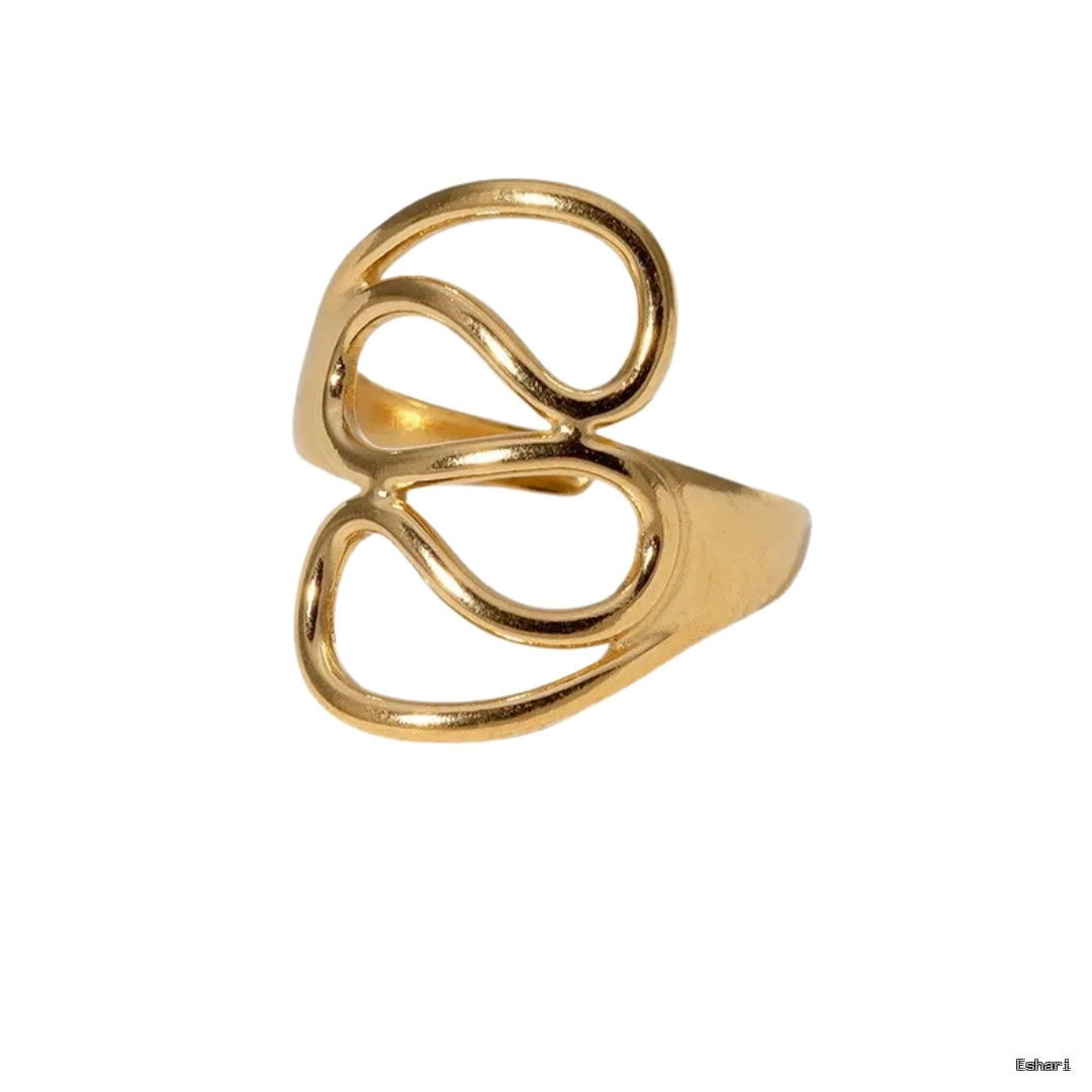 Double Loop Abstract Curve Statement Ring - Image 2