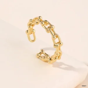 Chunky Chain Link Open Cuff Ring